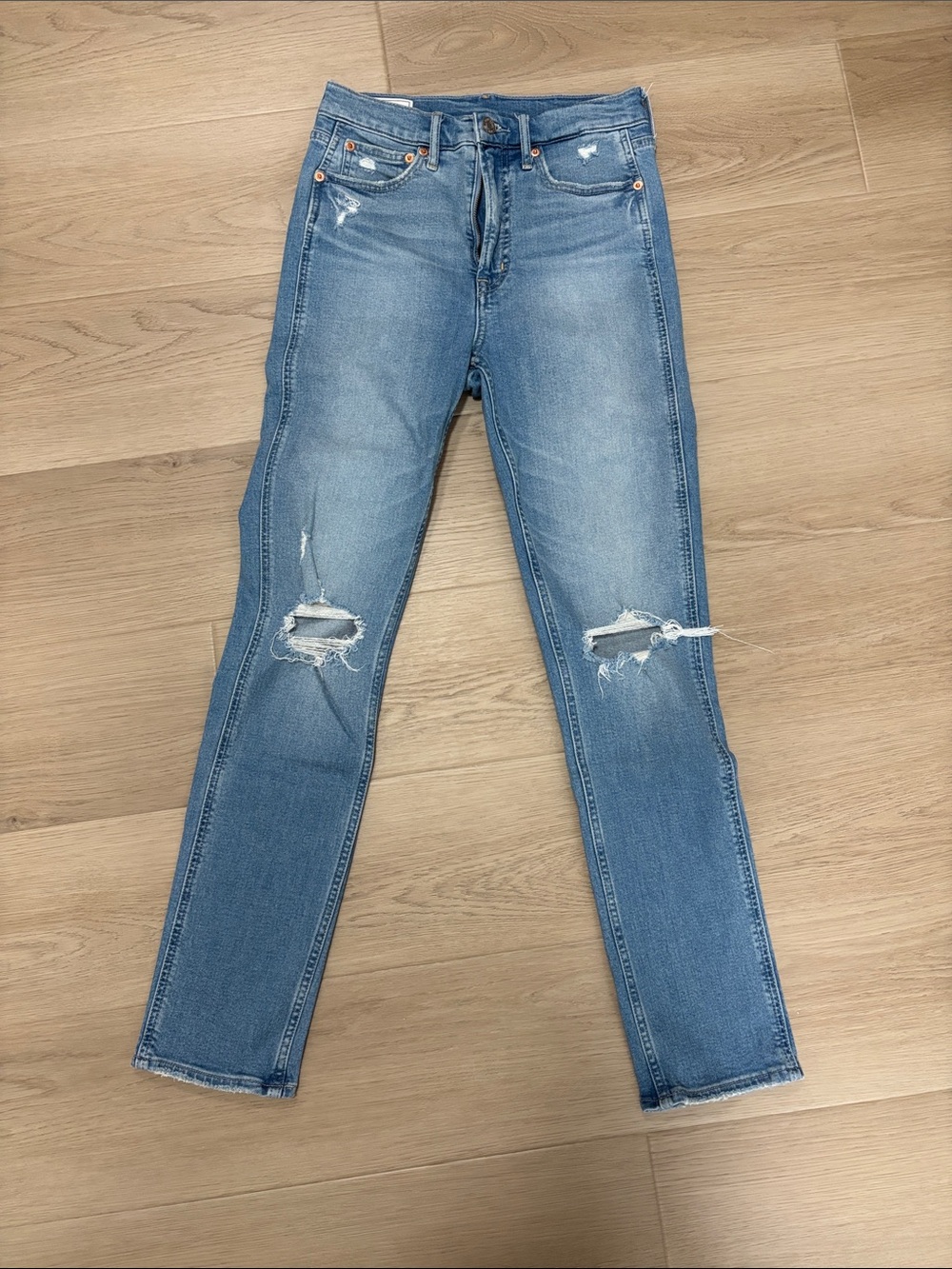 GAP Vintage Slim High Rise Blue Distressed Women's Jeans
